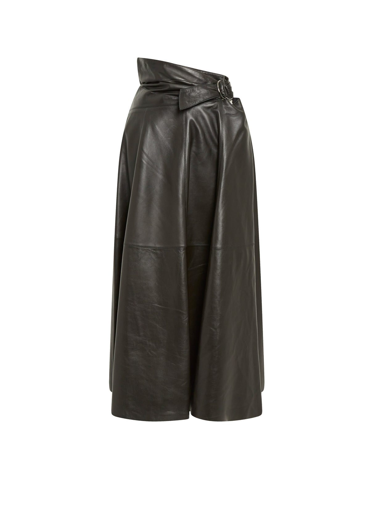 Jupe à empiècements en cuir - Noir