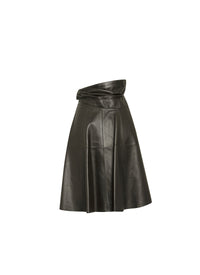 Jupe cintrée en cuir - Noir