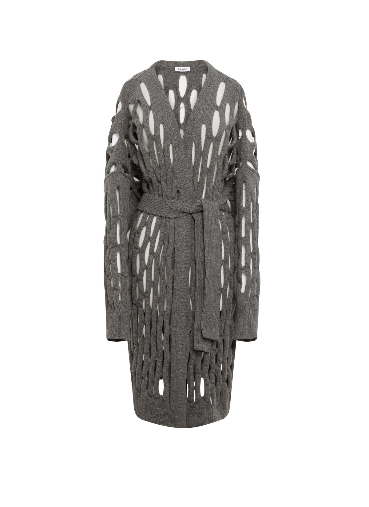 Cardigan long en laine - Gris Foncé