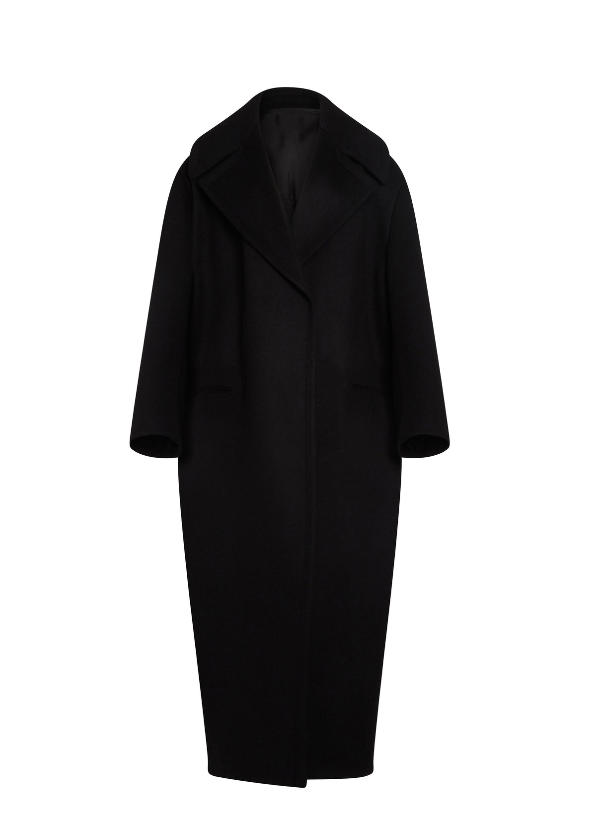 Manteau long en cachemire et laine - Noir Alaïa
