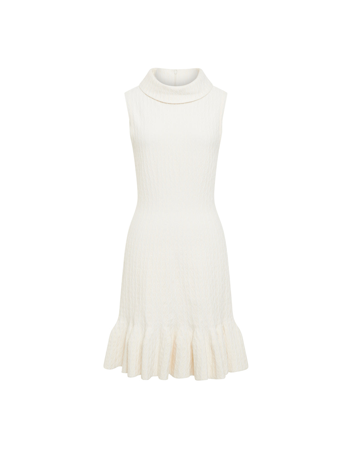 Robe col roulé sans manches en laine - Blanc