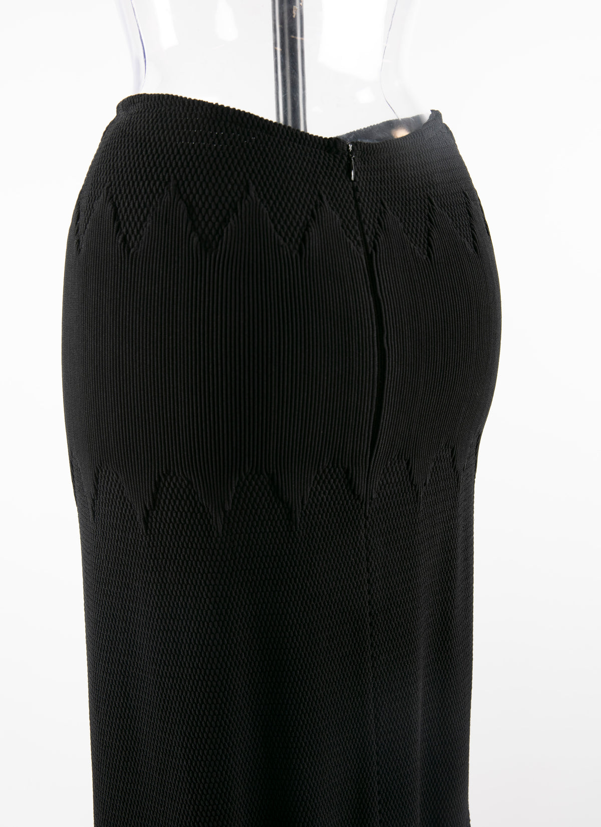 Long skirt with pleated detail - Black intense