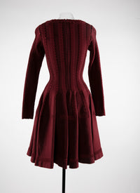 Long-sleeved wool dress - Ruby
