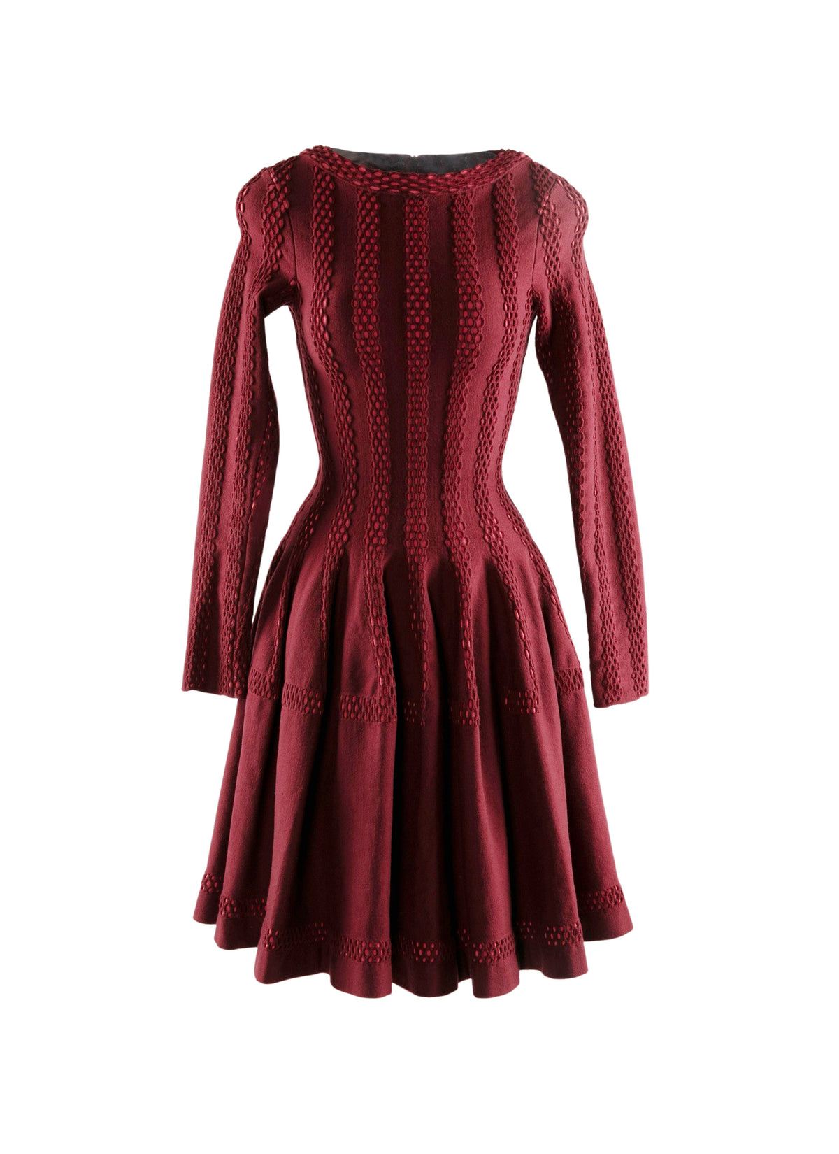 Long-sleeved wool dress - Ruby