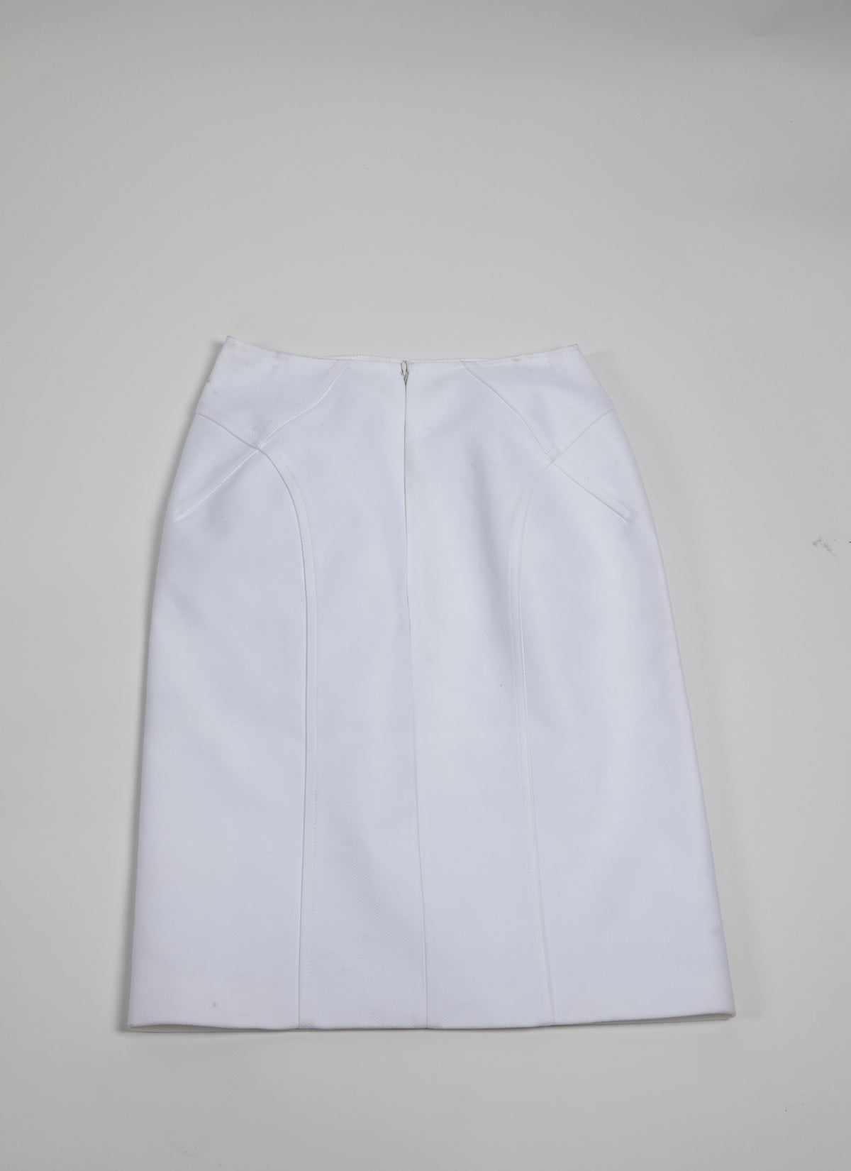Short pencil skirt with seam detail - White