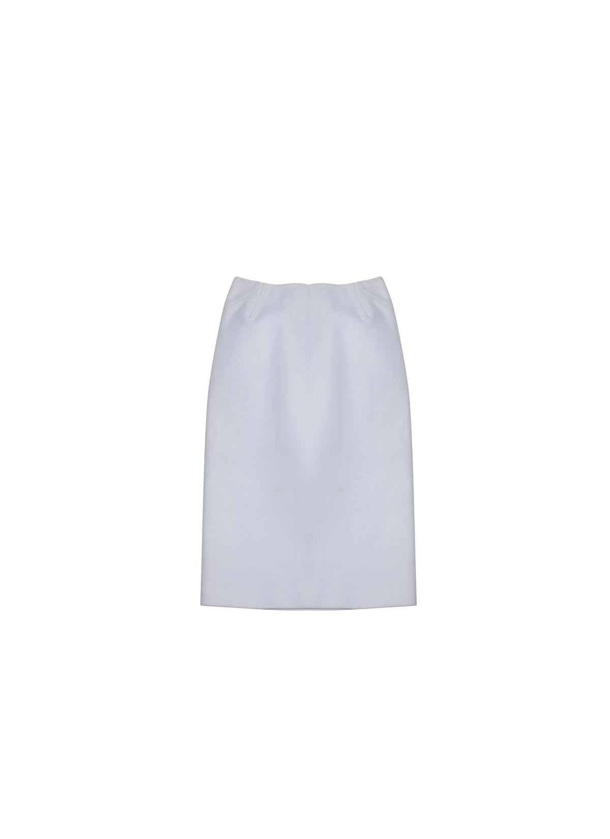 Short pencil skirt with seam detail - White