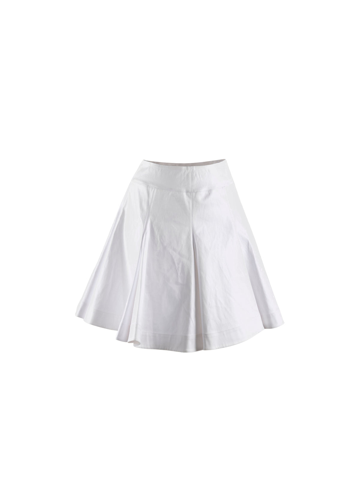 Short plain skater skirt - White