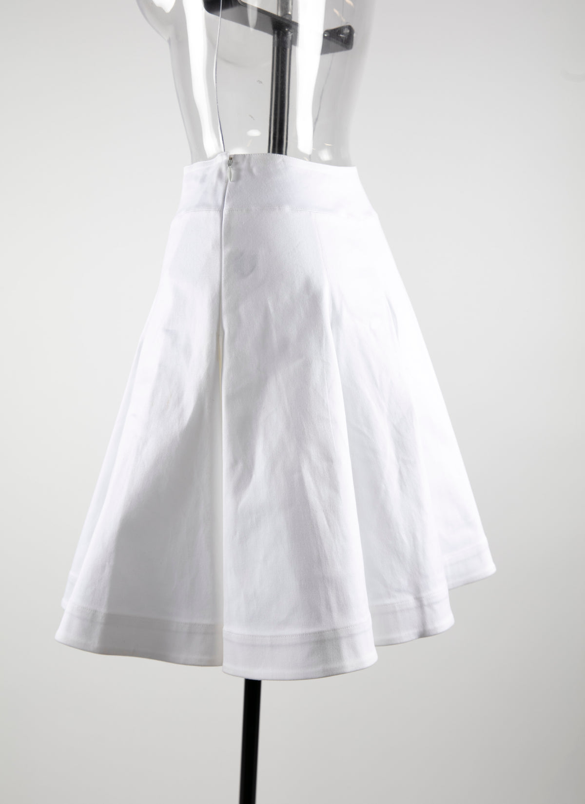 Plain skater skirt - White