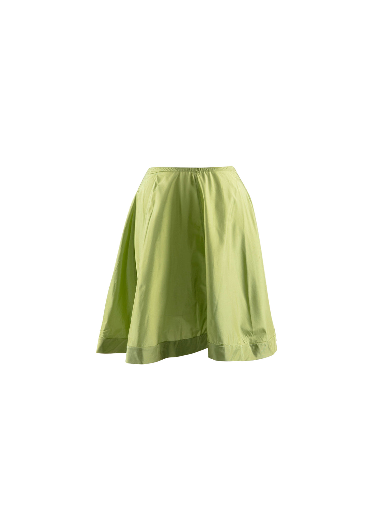 Plain skater skirt with details - Green