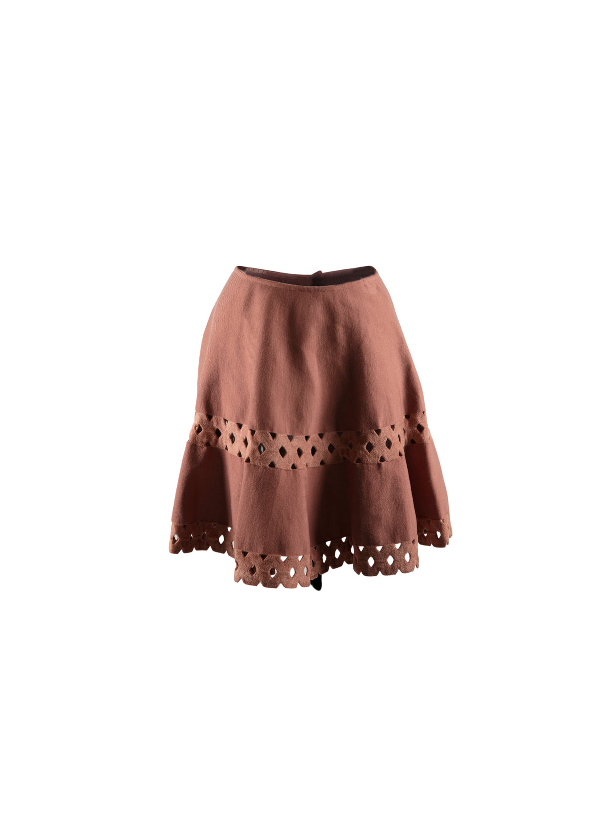 Skater skirt with openwork stripes - Powder