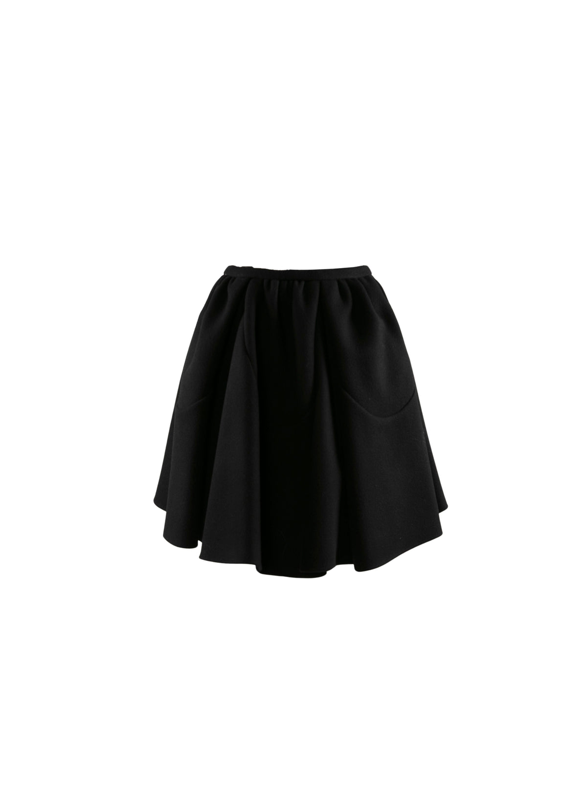 Flared skirt with contrasting details - Intense Black