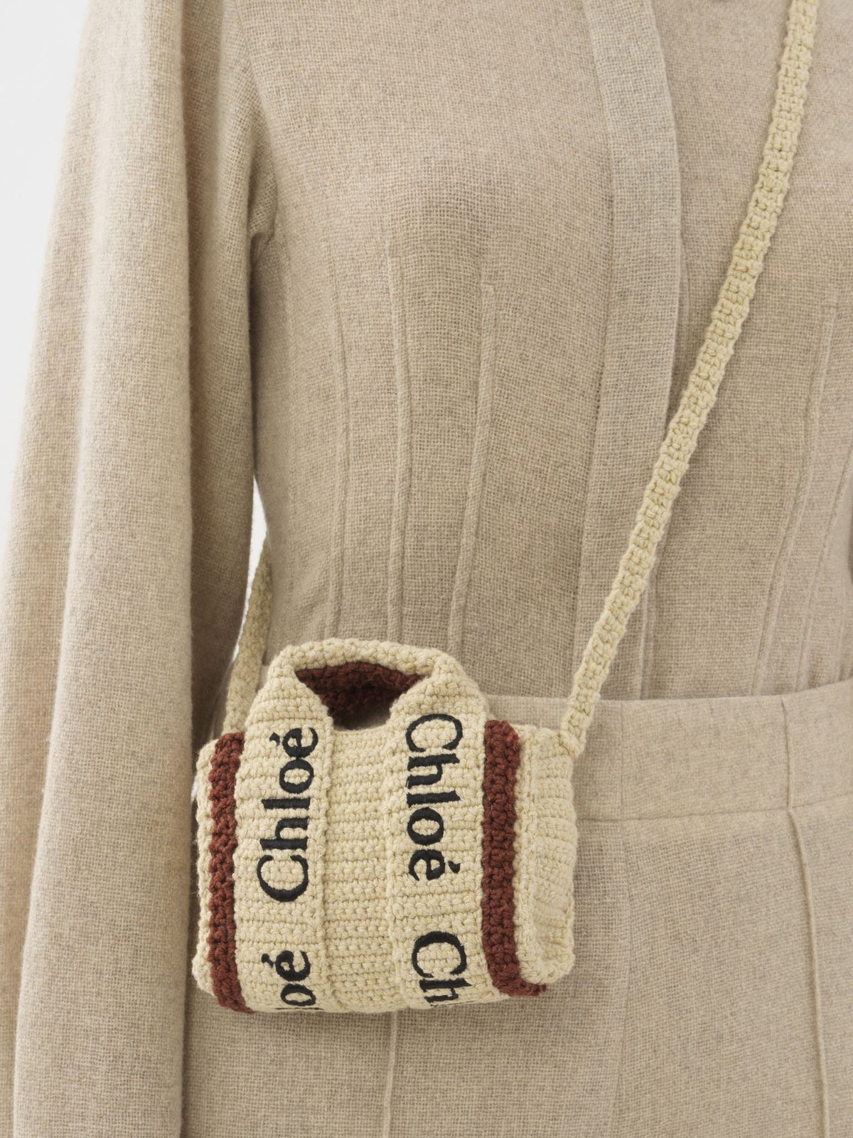 Nano sac cabas Woody - Brown & Beige
