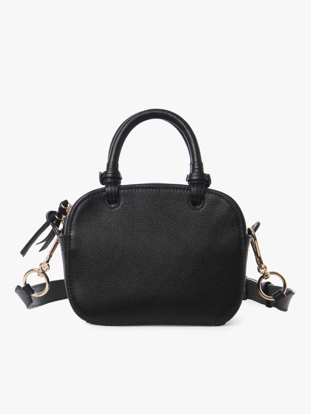 Petit sac bowling Cecilya en cuir - Black