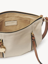 Sac demi lune en cuir - Cement Beige