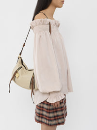 Sac demi lune en cuir - Cement Beige