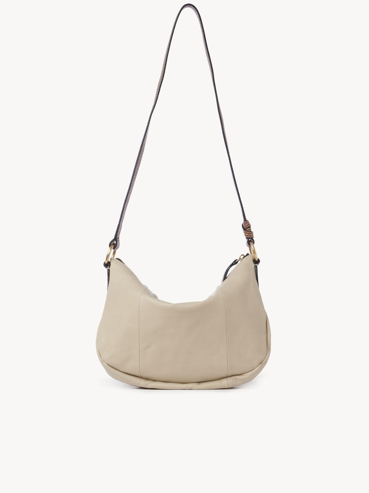 Sac demi lune en cuir - Cement Beige