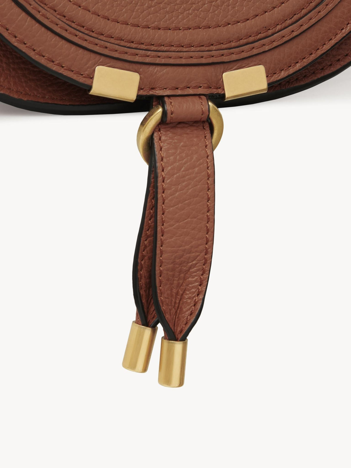 Petit sac porté épaule Marcie en cuir - Tan