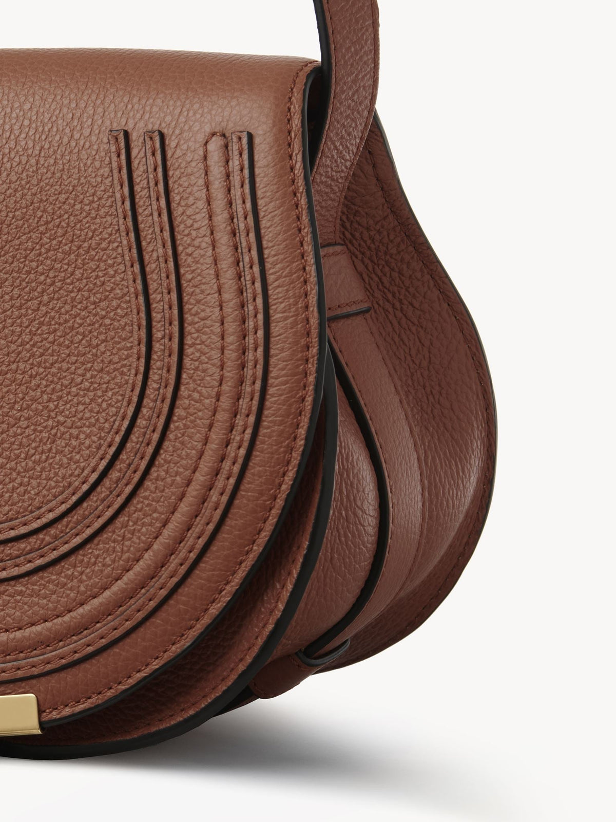 Petit sac porté épaule Marcie en cuir - Tan