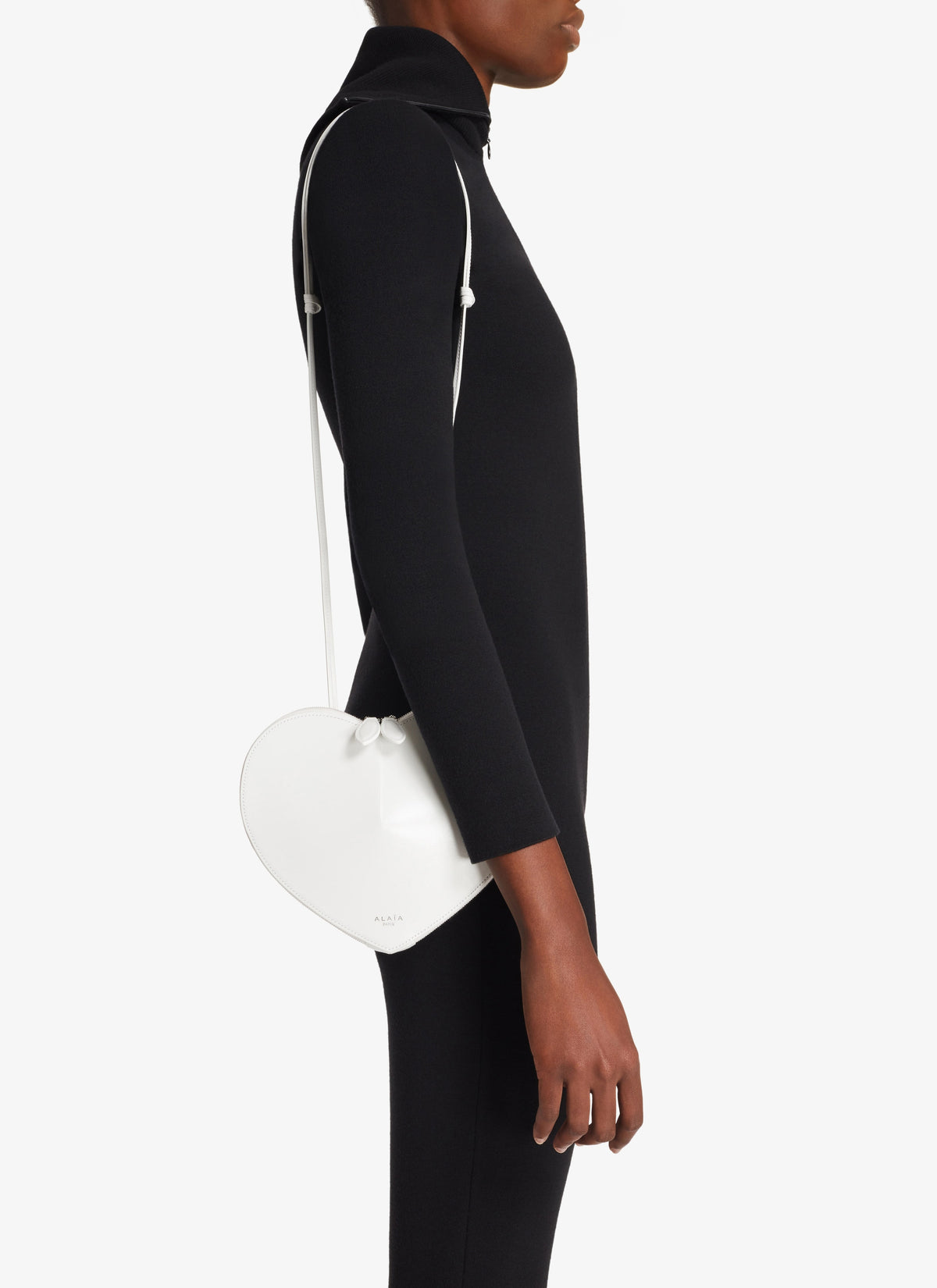 Petit sac Le Cœur à chaine en cuir - Ivoire