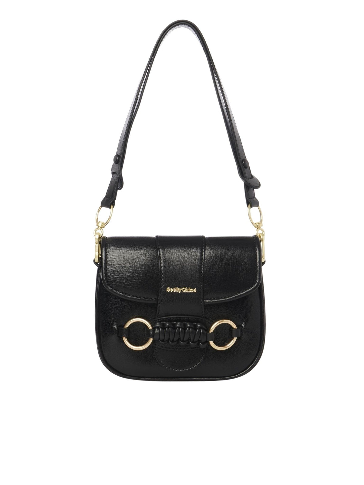 Sac porté épaule Saddie en cuir - Black
