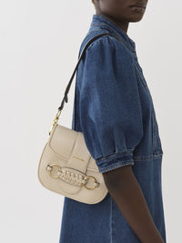 Sac porté épaule Saddie en cuir - Cement Beige