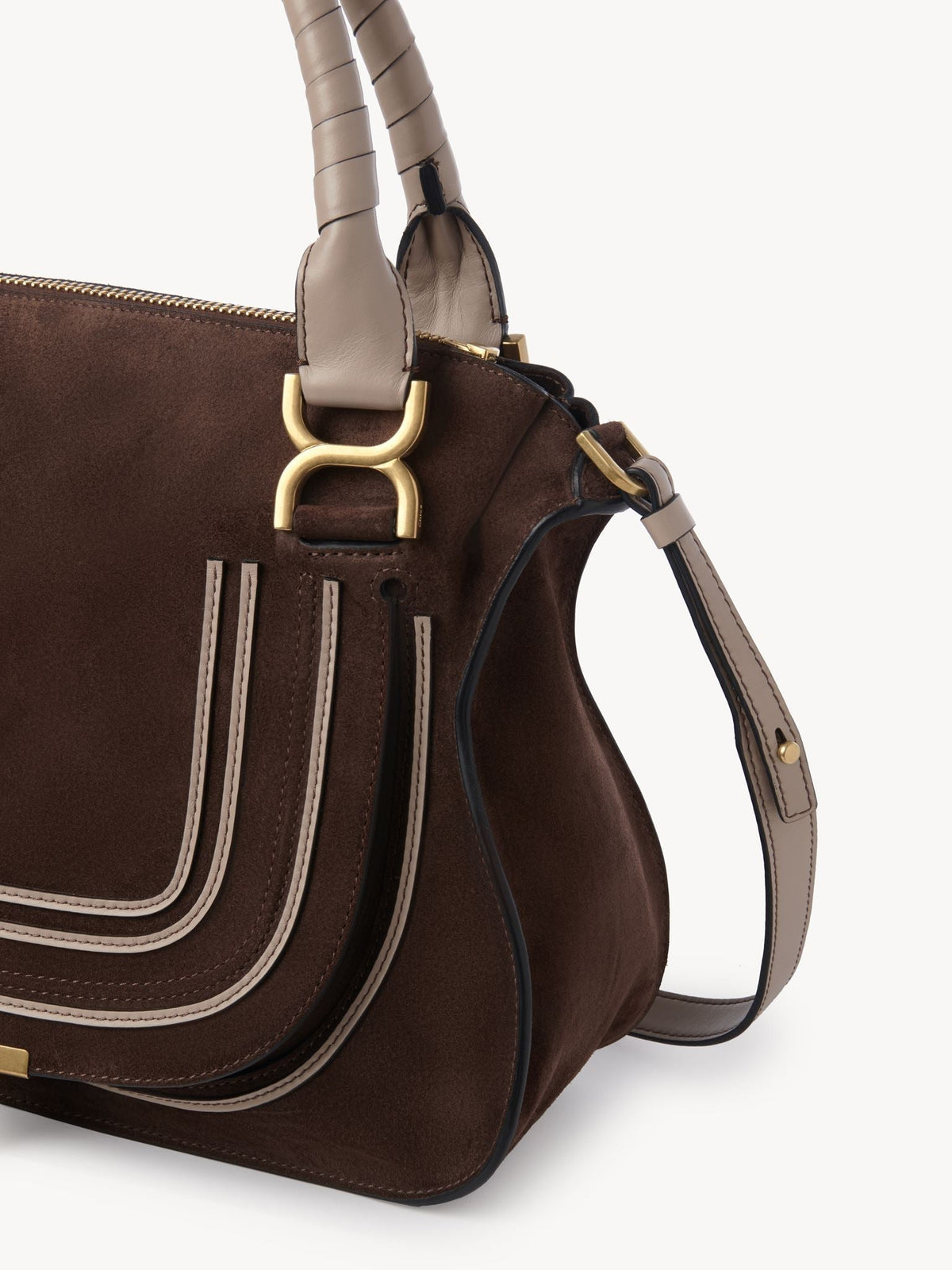 Sac double porté Marcie en cuir - Pure Brown