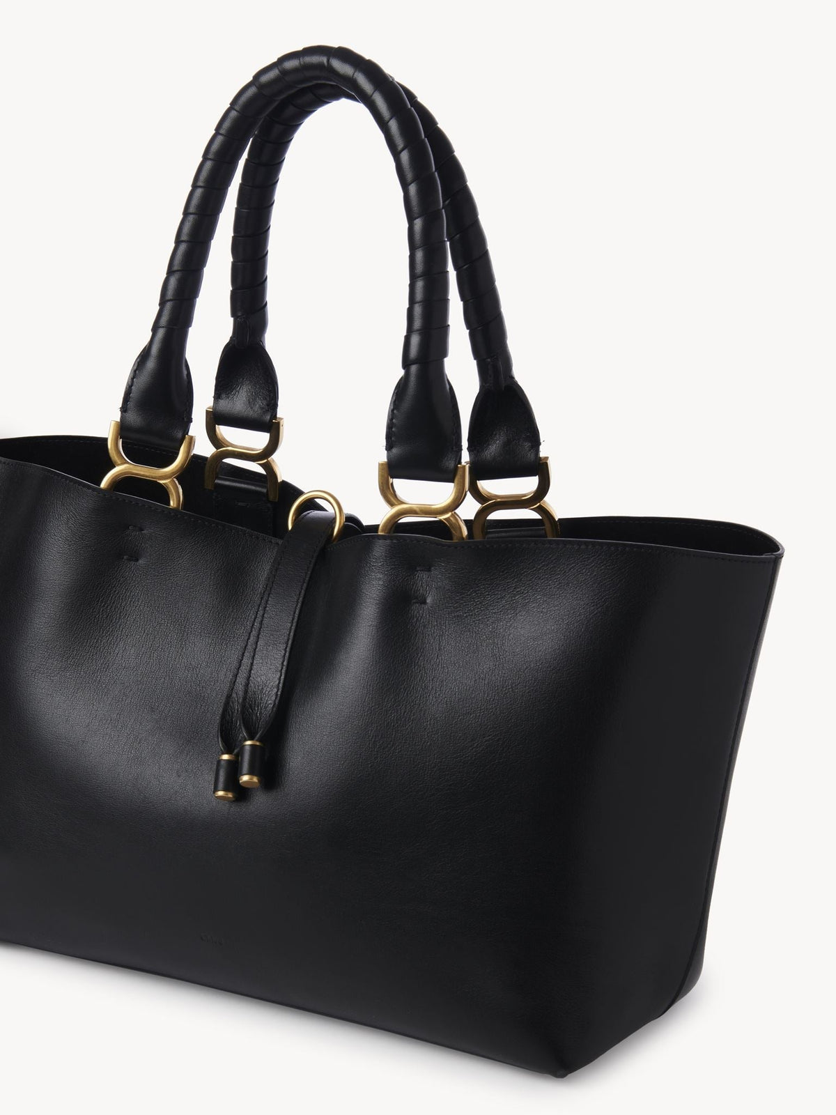 Petit cabas Marcie en cuir - Black