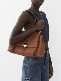 Sac souple porté épaule Penelope en cuir - Caramel