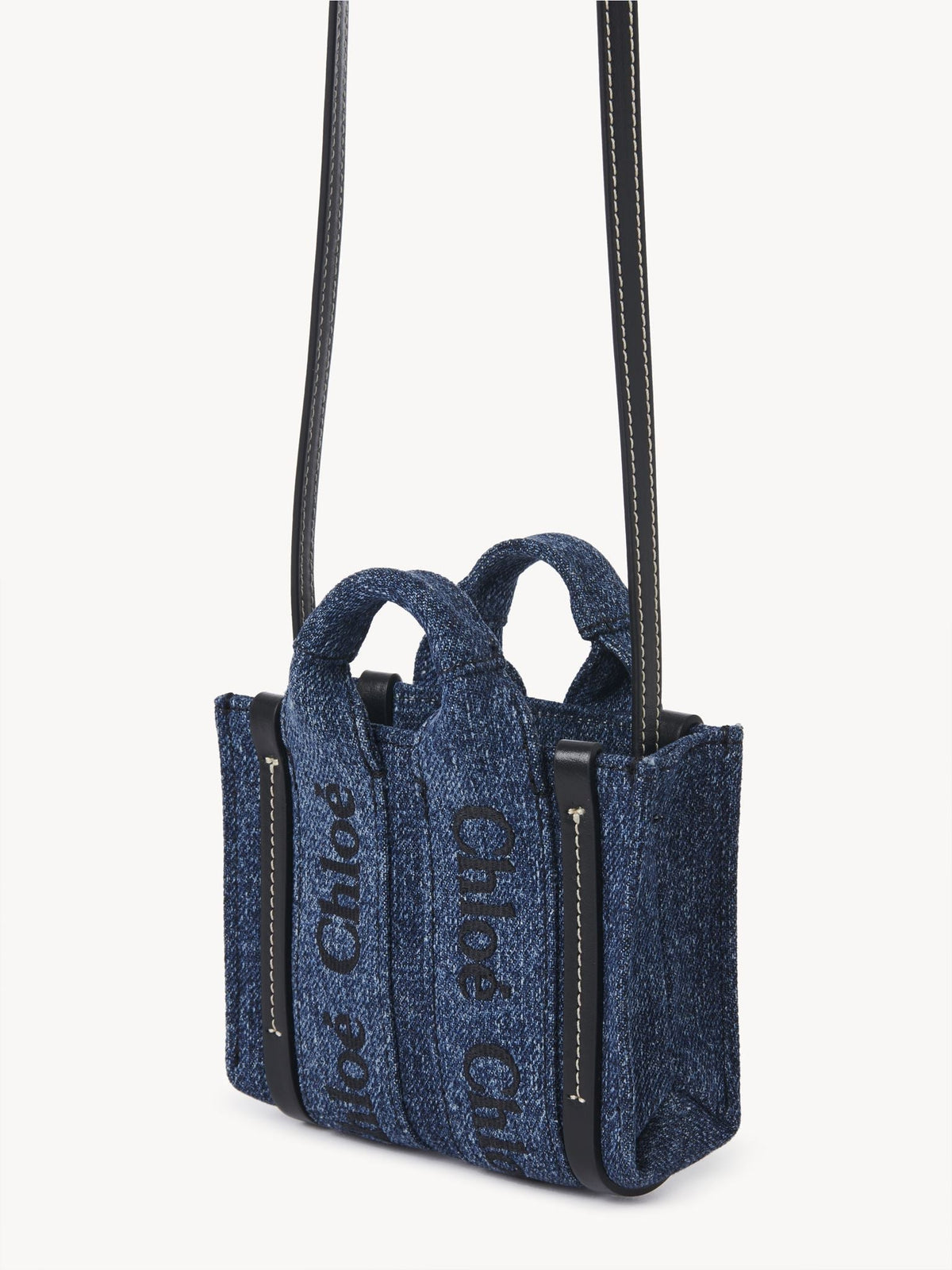 Nano sac cabas Woody à bandoulière - Denim