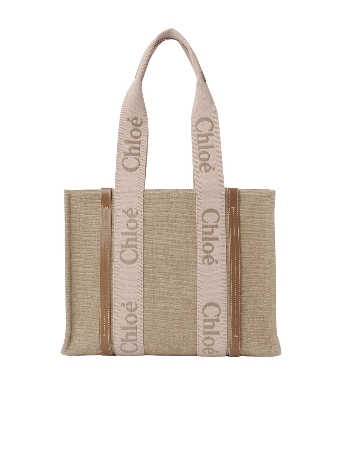 Cabas Woody en lin - Blushy Beige