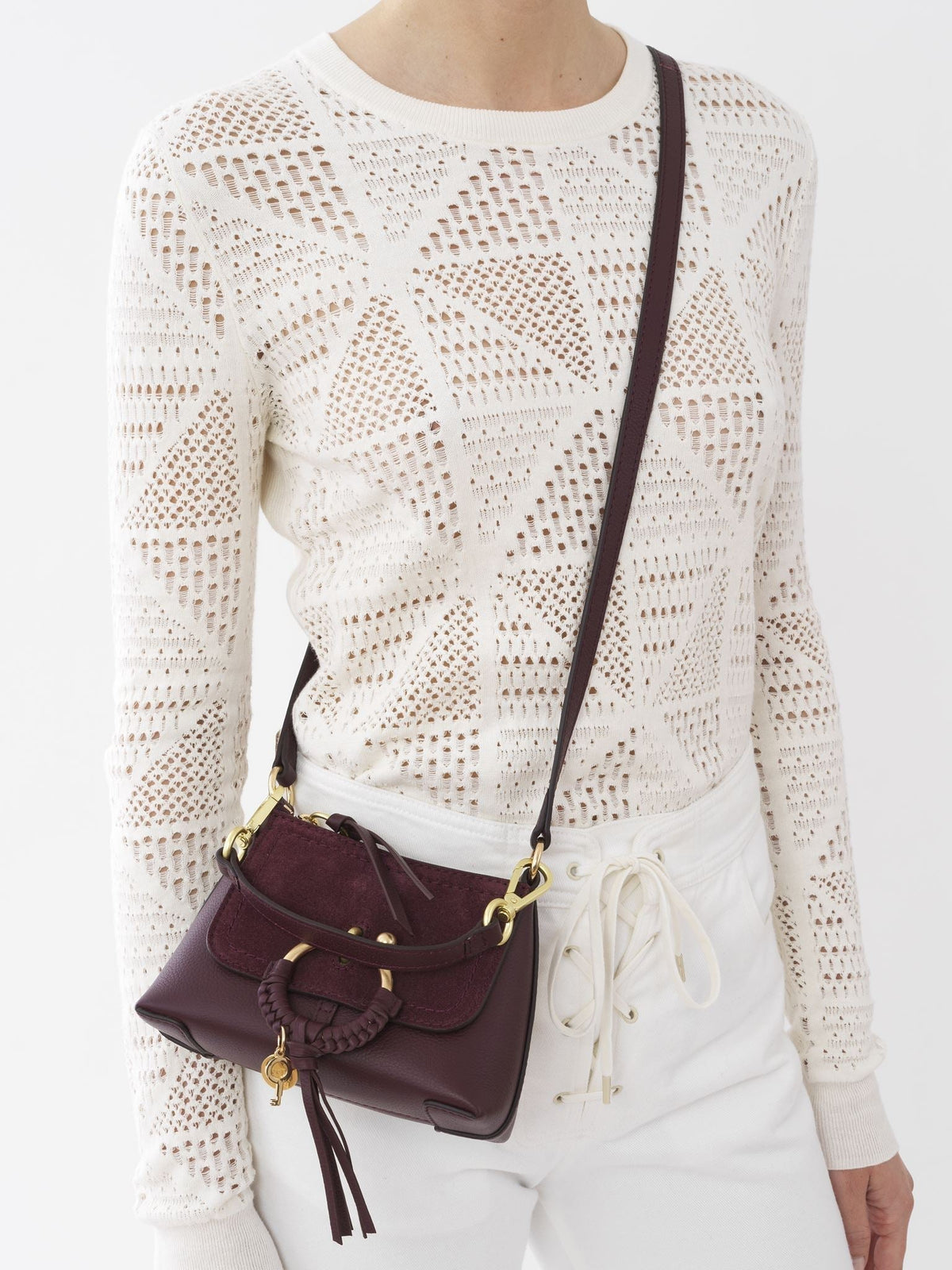 Mini sac à bandoulière Joan en cuir - Caramello