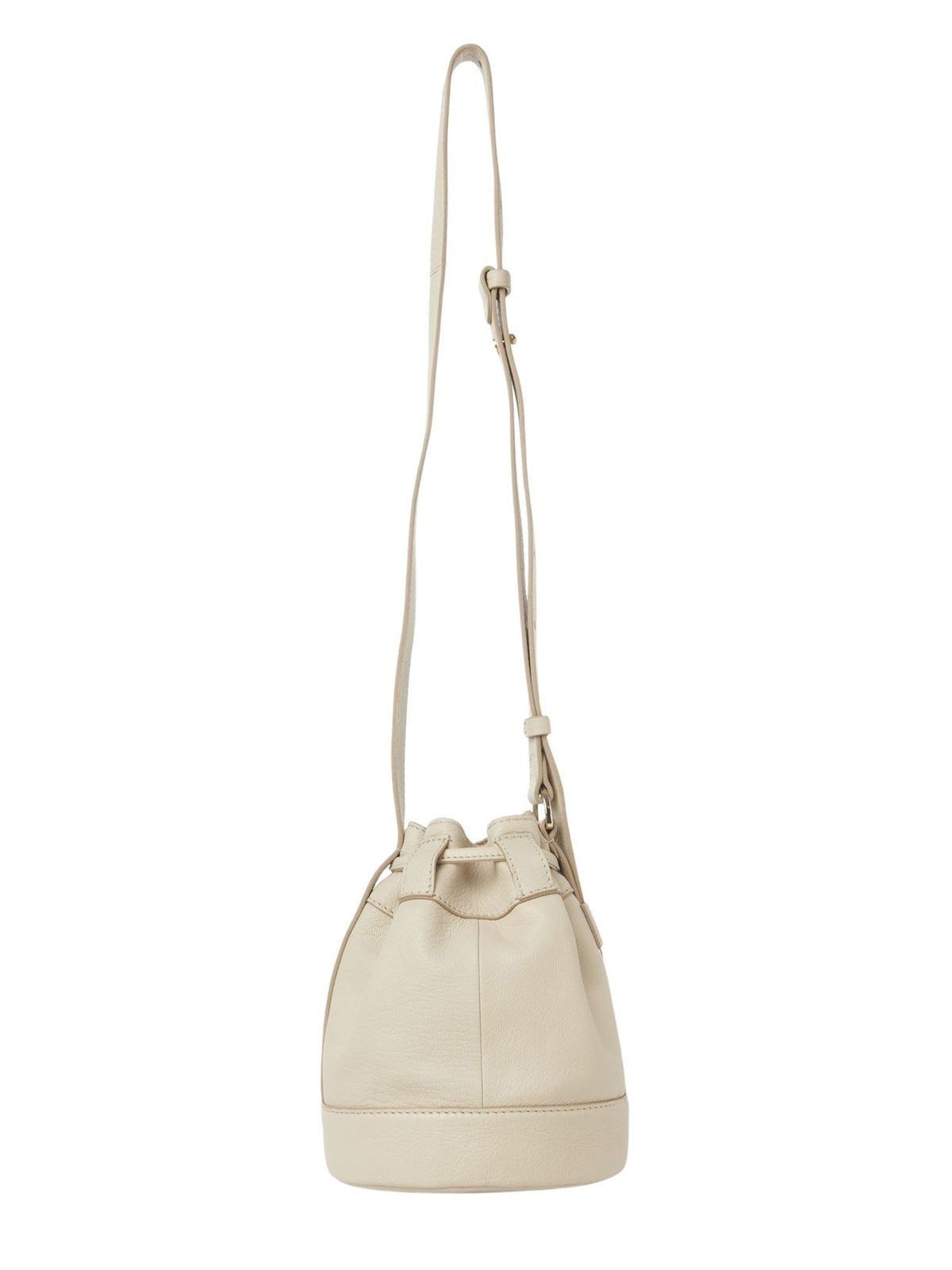 Petit sac seau Vicki en cuir - Cement Beige