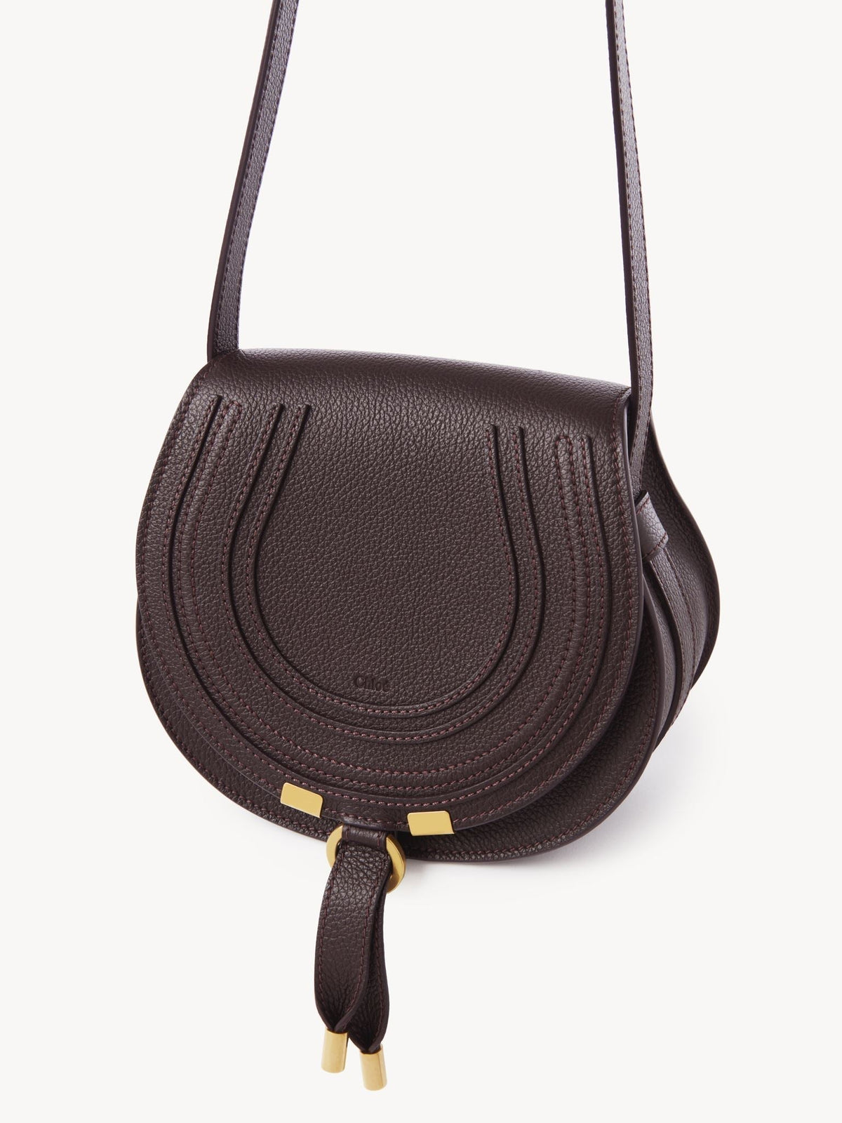 Petit sac porté épaule Marcie en cuir - Deep Violine