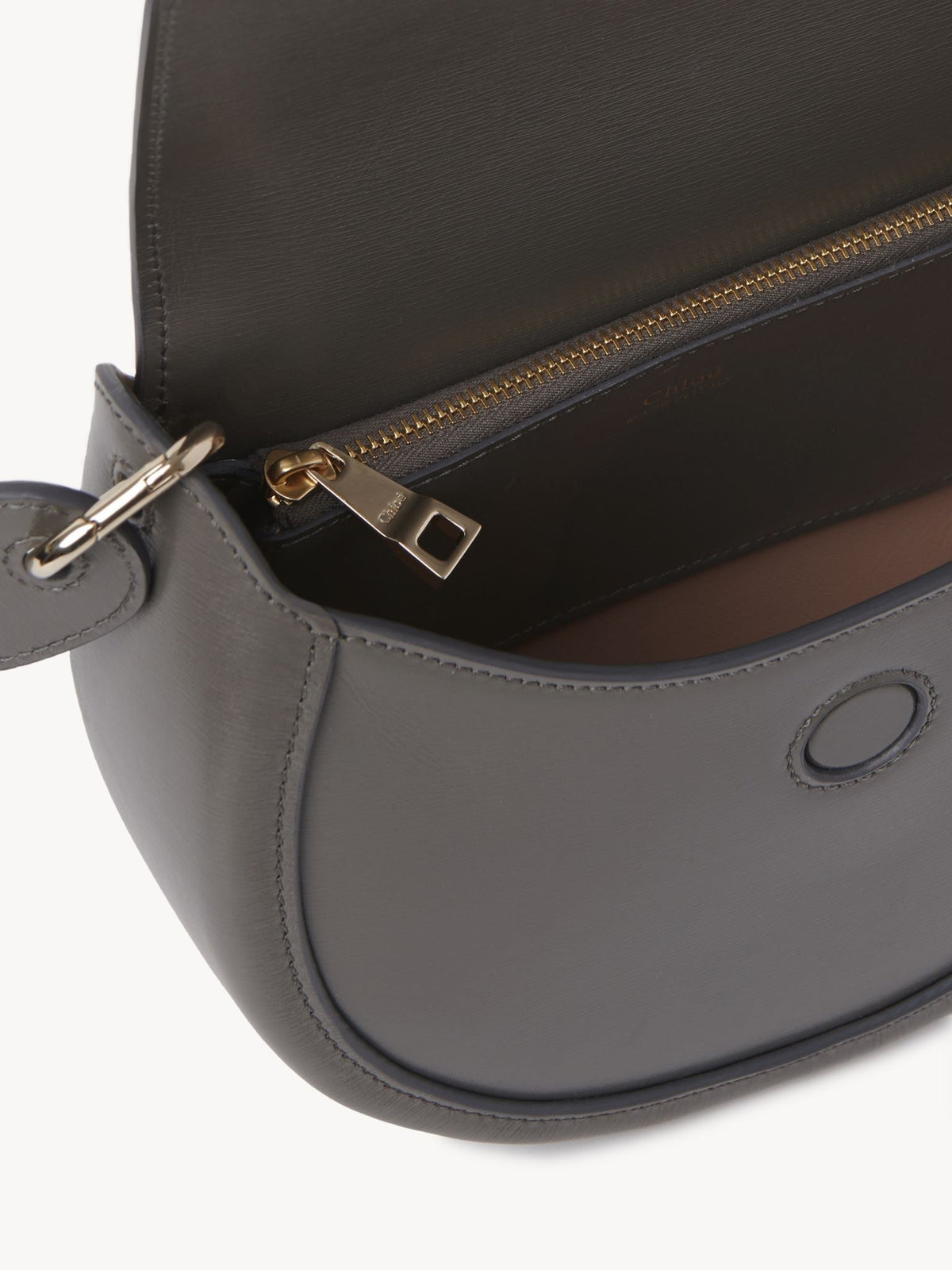 Petit sac porté épaule Arlène en cuir - Elephant Grey