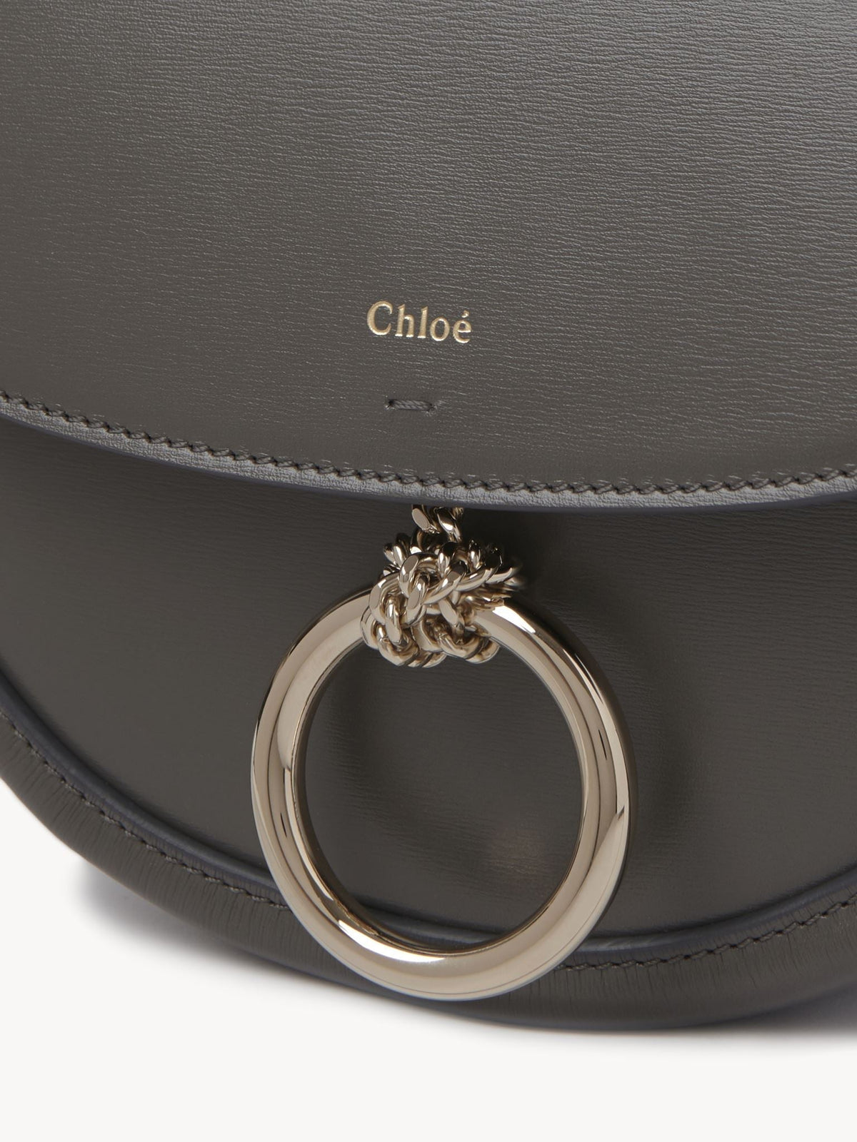 Petit sac porté épaule Arlène en cuir - Elephant Grey