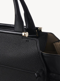 Sac double porté Steph en cuir - Black