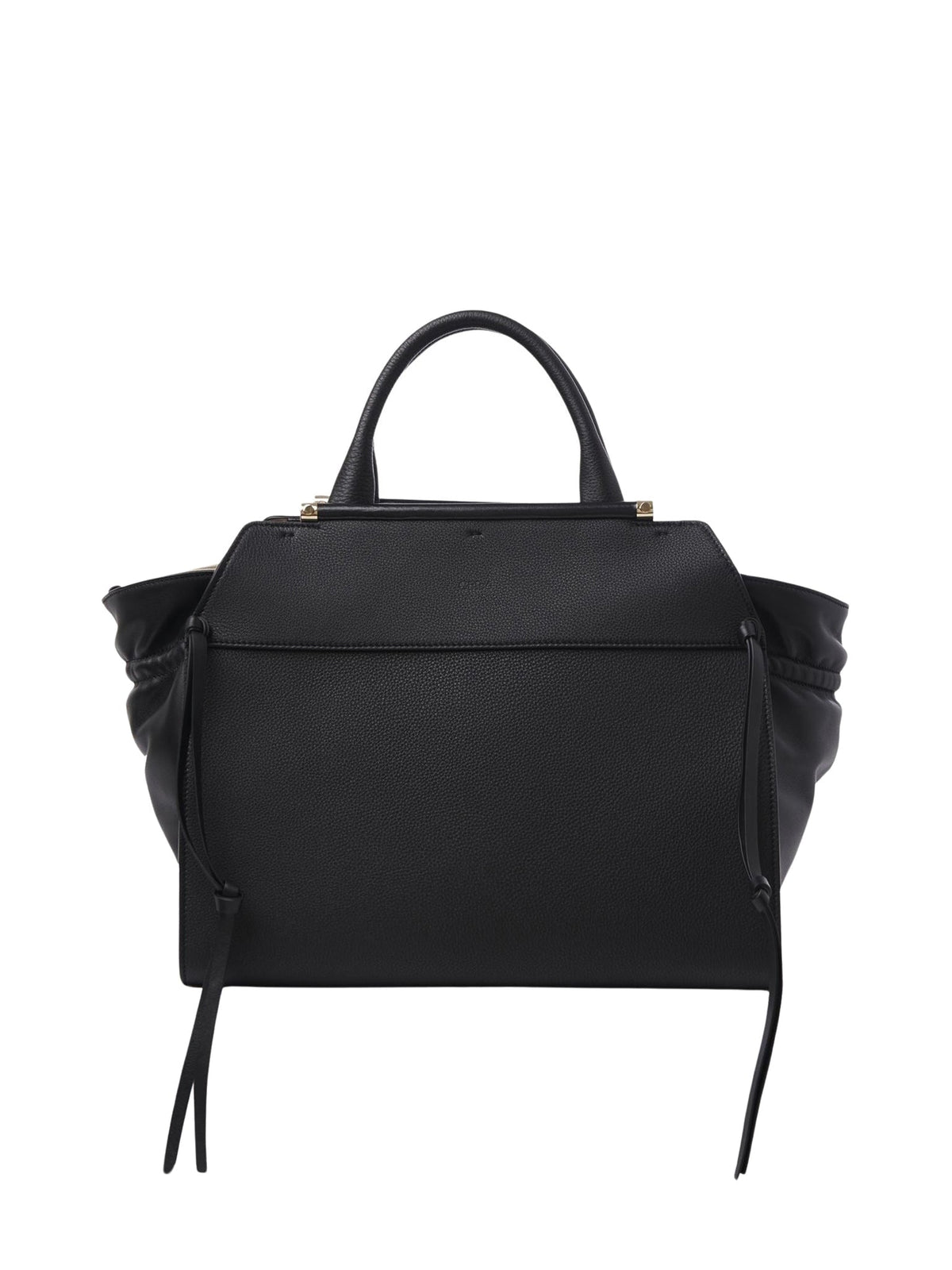 Sac double porté Steph en cuir - Black
