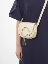 Petit sac porté épaule Mara en cuir - Cement Beige
