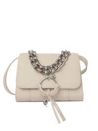 Sac à main chaîne Joan en cuir - Cement Beige
