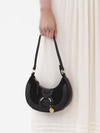 Sac demi-lune Hana en cuir - Black