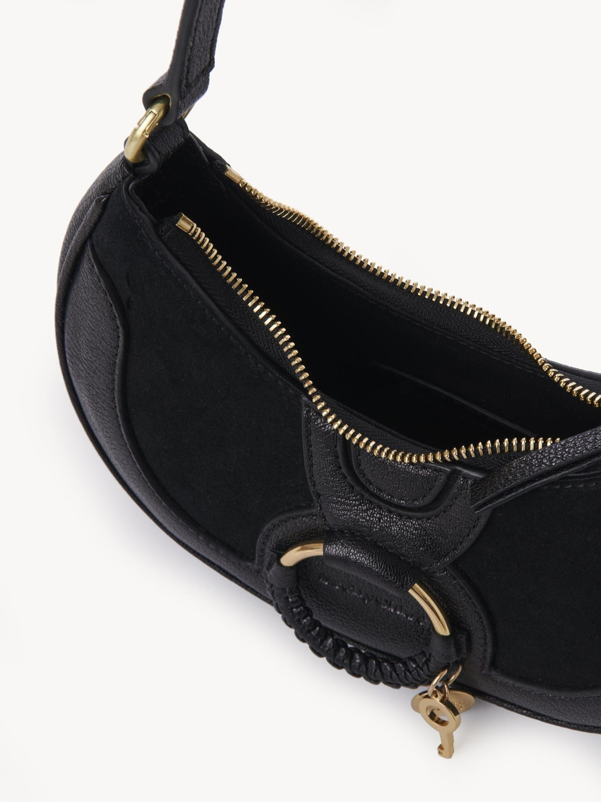 Sac demi-lune Hana en cuir - Black