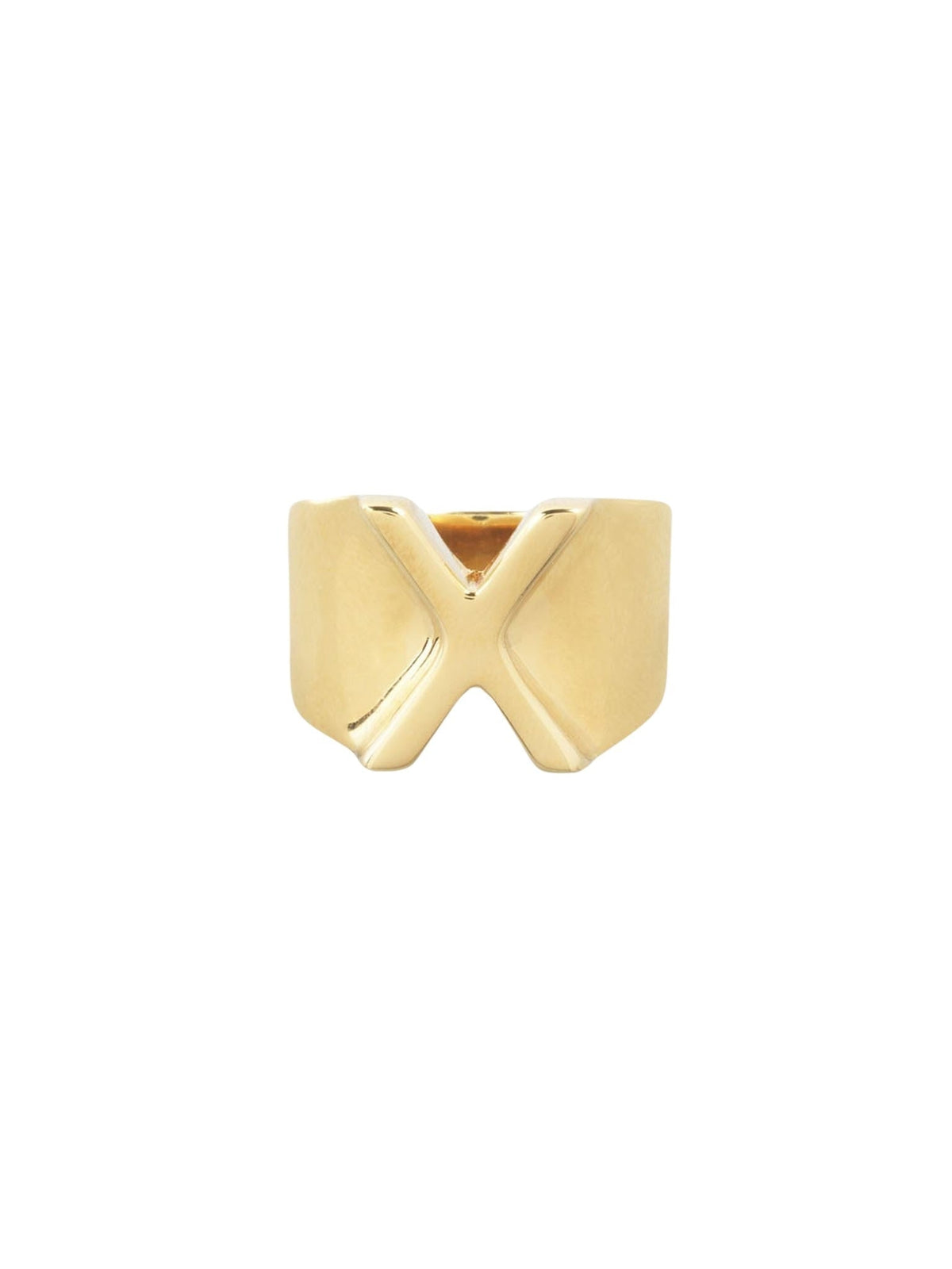 Bague Big Alphabet en laiton - Gold Color