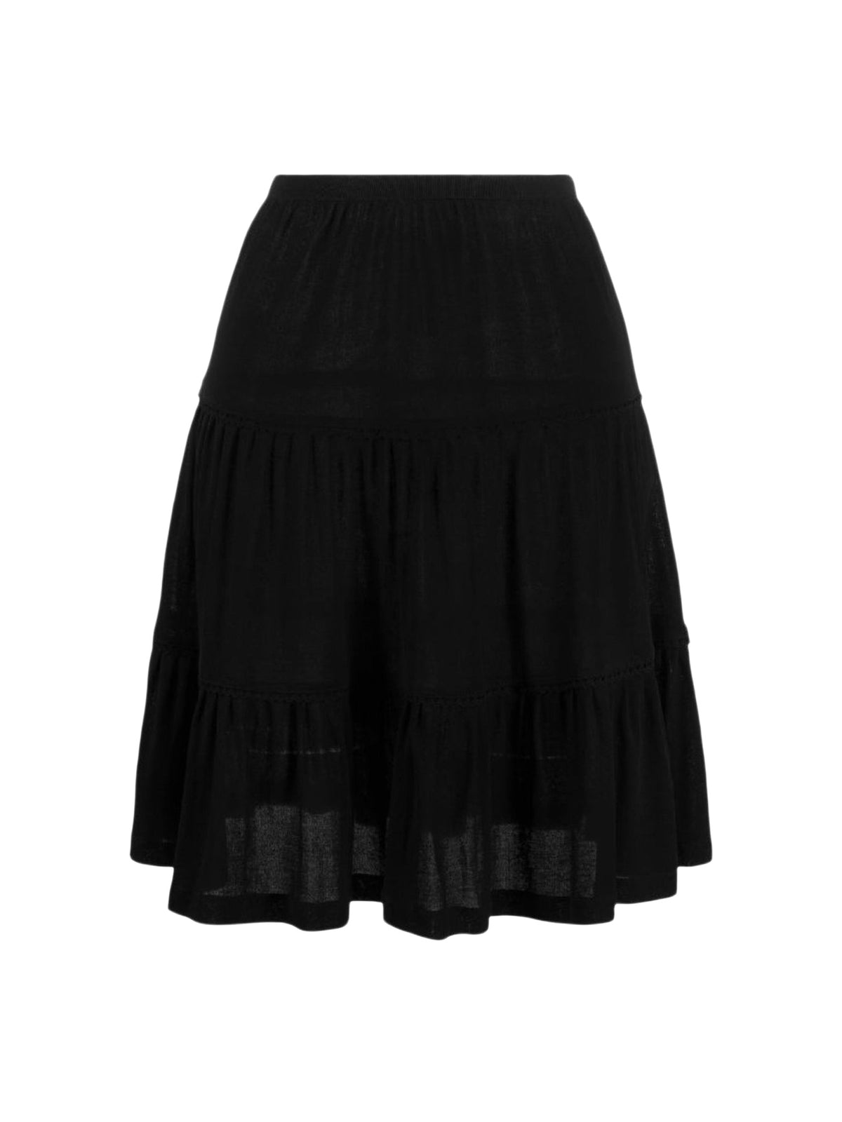 Jupe midi à volants - Black