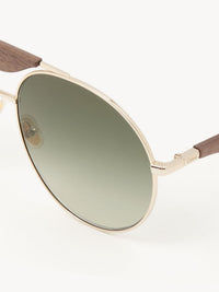 Lunettes de soleil pilotes Melia - Green & Brown