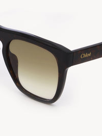 Lunettes de soleil carrées vintage Gayia - Dark Havana