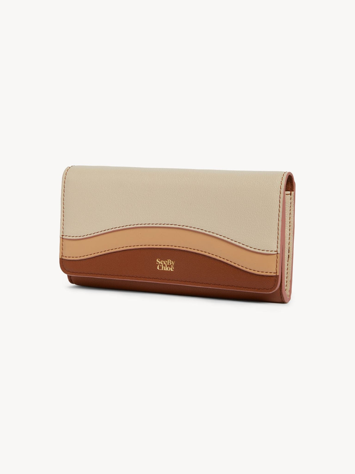Portefeuille long Layers en cuir - Caramello