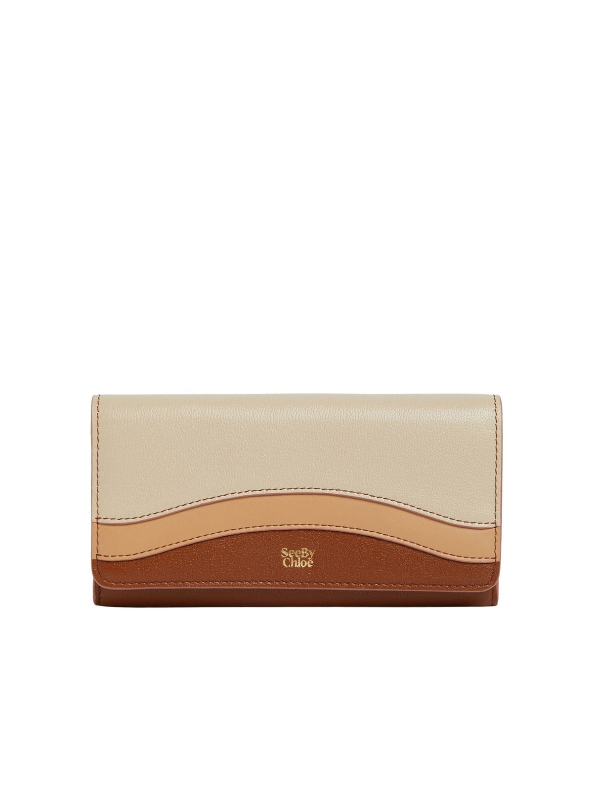 Portefeuille long Layers en cuir - Caramello