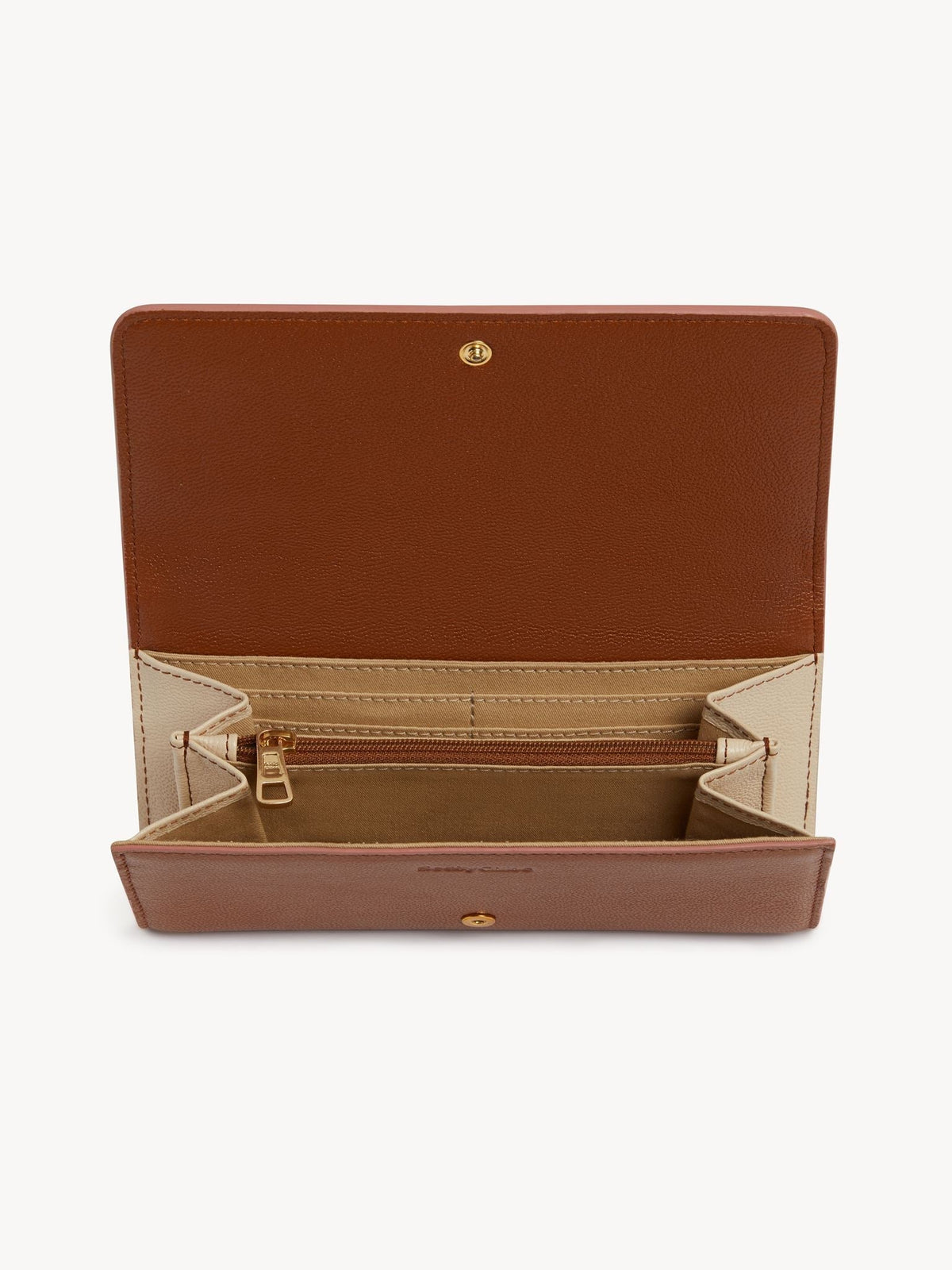 Portefeuille long Layers en cuir - Caramello