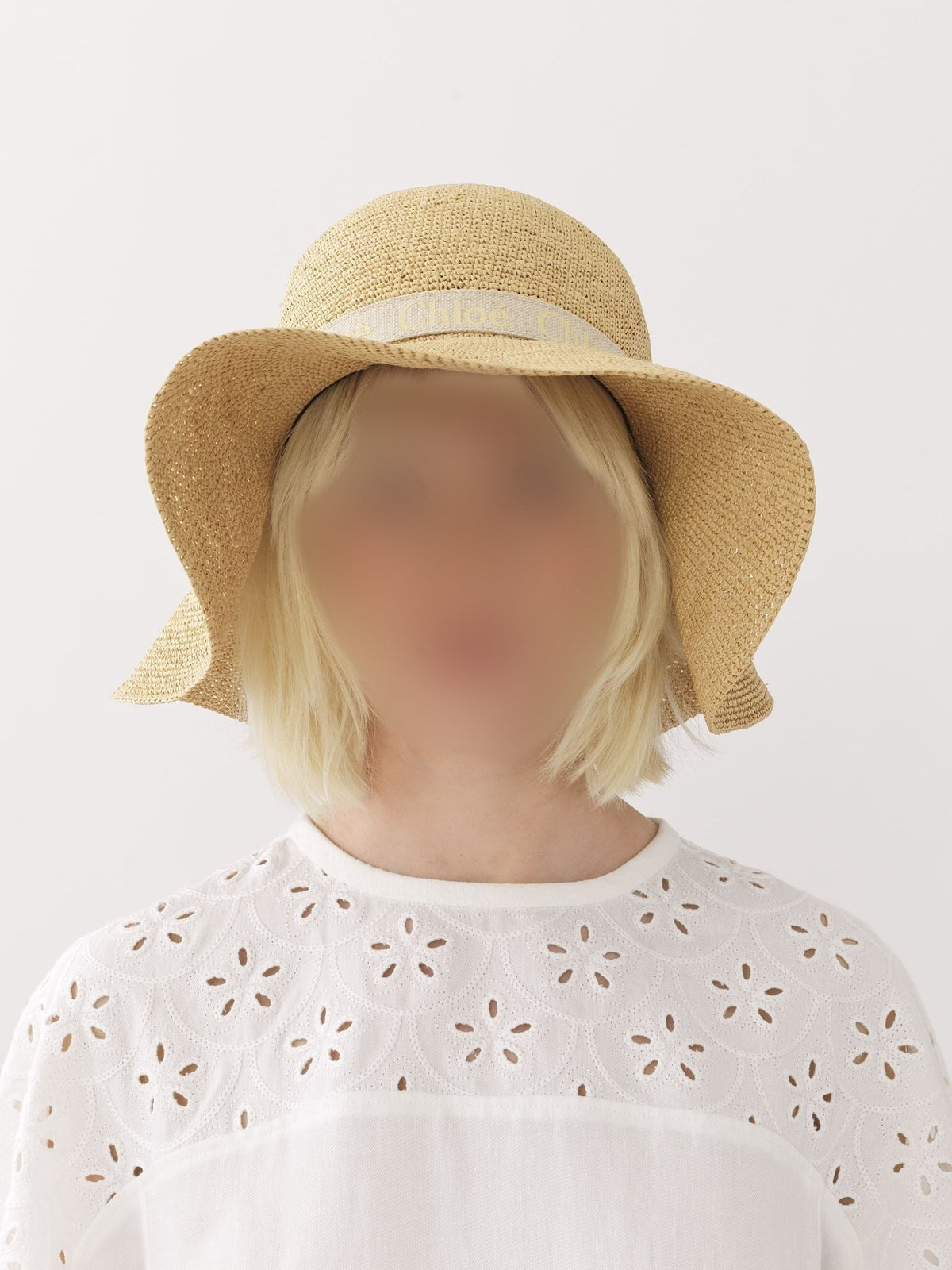 Chapeau capeline Woody Chloé x Borsalino - Straw Beige