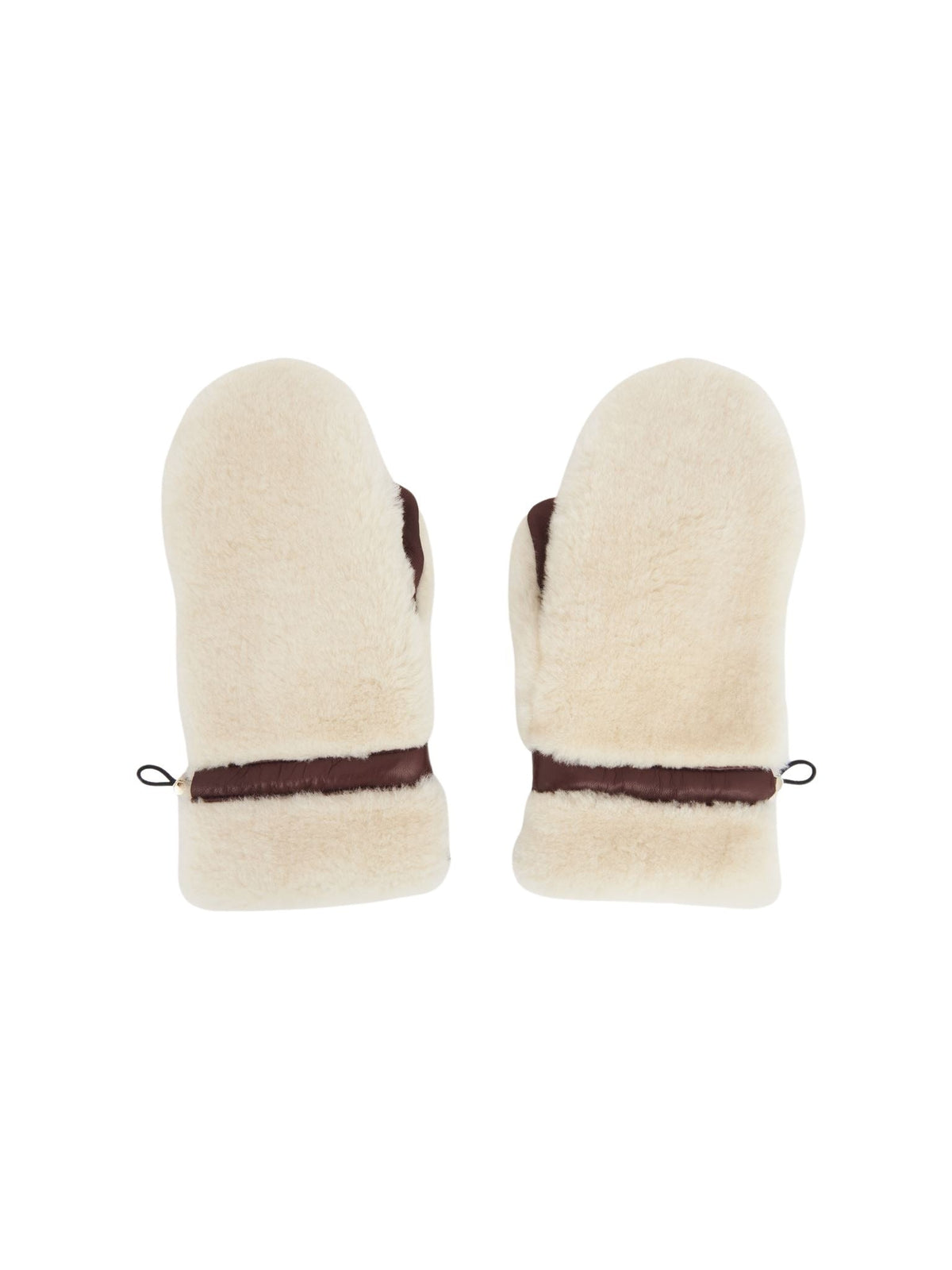 Moufles en cuir - Beige & Brown